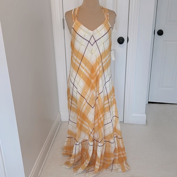 Yellow and White Maxi Dress - Picture 4 of 12